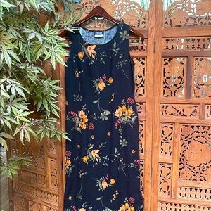 ❤️ USA MADE BYER STUDIO of California Linen Rayon Floral Sleeveless Dress